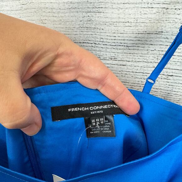 French Connection Women's Blue Sweetheart Sleeveless Mini Dress Size 12 - Picture 5 of 9